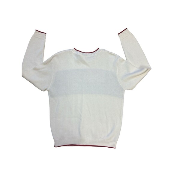 Vintage Haband Mens White Sweater With American Flag Patriotic Size Large - Picture 4 of 4